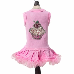 Lil' Miss Cupcake Dog Dress Pink XXSmall