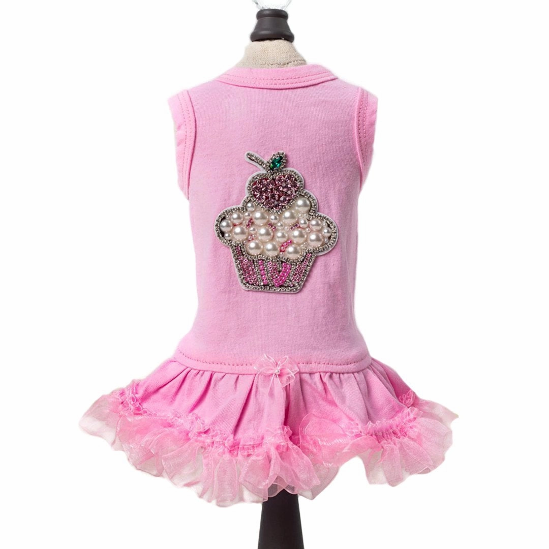 Lil' Miss Cupcake Dog Dress Pink XXSmall
