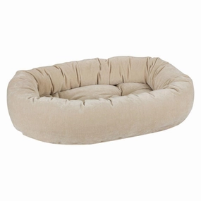 Linen Microvelvet Donut Dog Bed