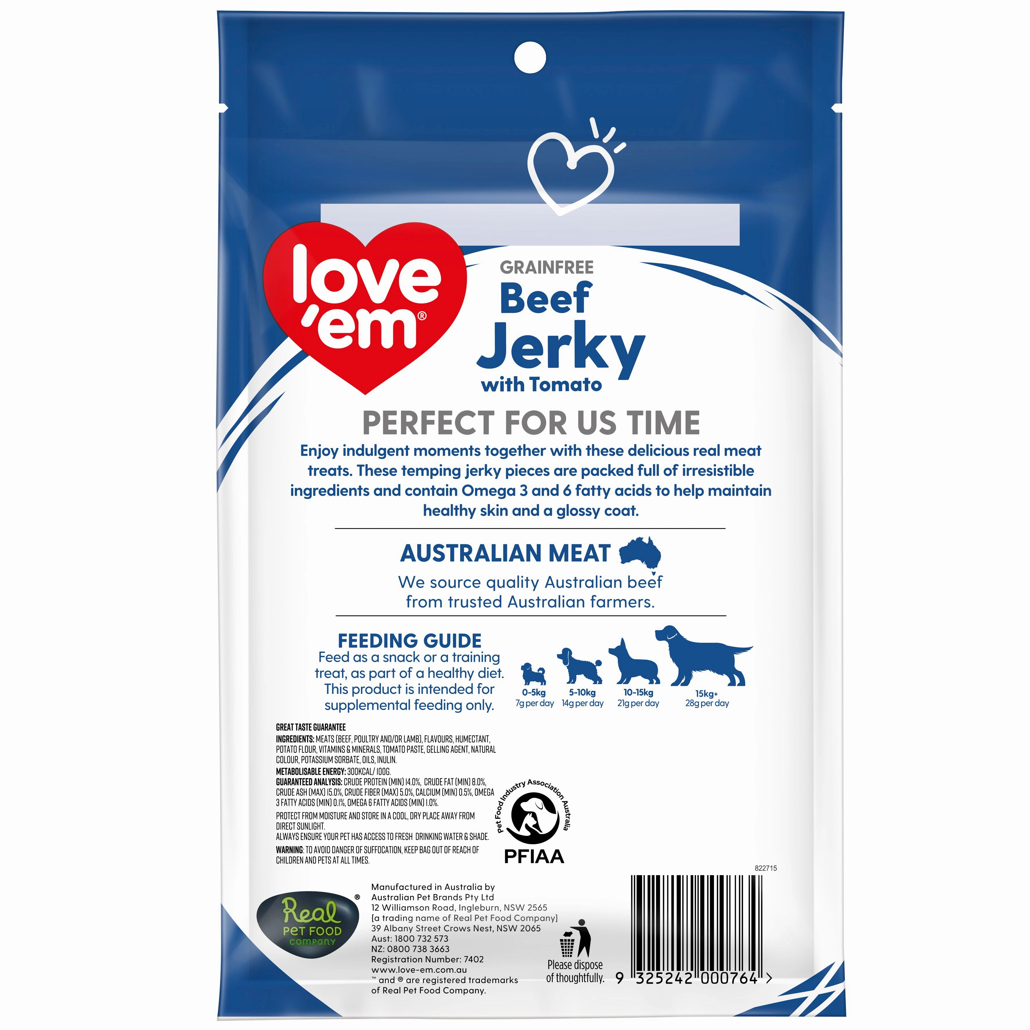 love em - Beef Jerky with Tomato Grain Free Dog Treat (200g)