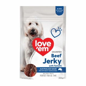 Love'em Grainfree Beef Jerky with Tomato Flavour Dog Treats