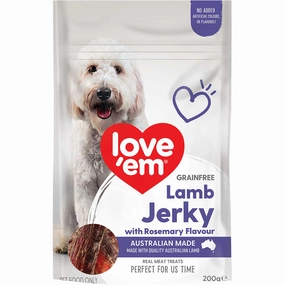 Love'em Grainfree Lamb Jerky with Rosemary Flavour Dog Treats