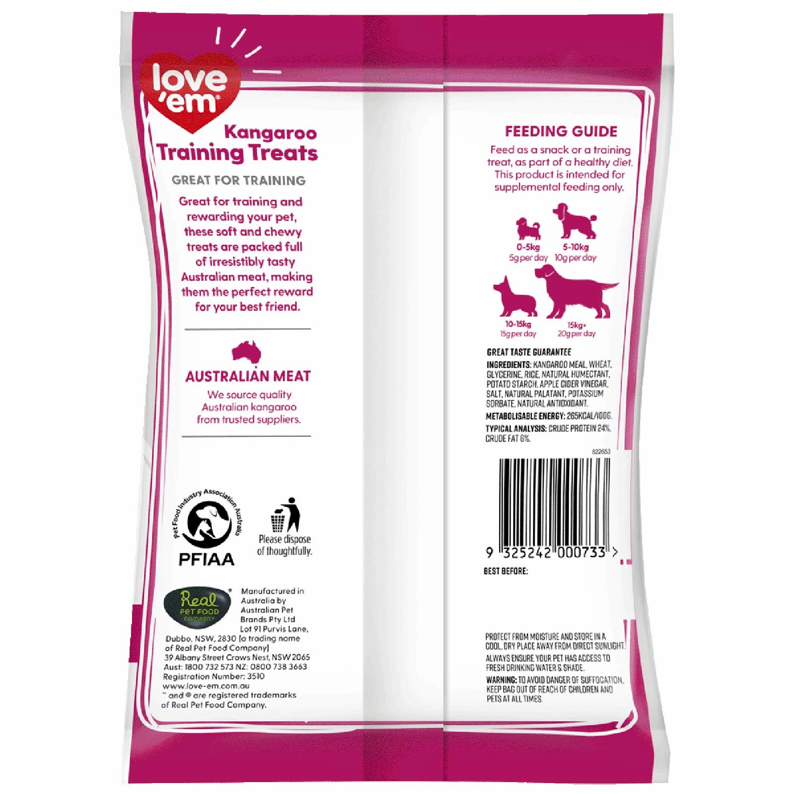 Love'em Kangaroo Liver Training Dog Treats
