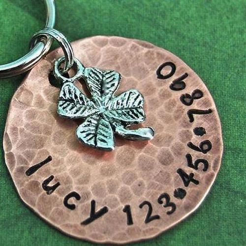 Lucky Charm And Clover Dog ID Tag
