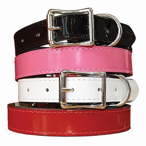 Manhattan Patent Leather Dog Collar Pink Size 14