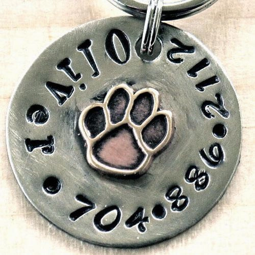 Multi Metal Paw Dog ID Tag