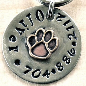 Multi Metal Paw Dog ID Tag