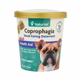 NaturVet Coprophagia Stool Eating Deterrent Plus Breath Aid 70cts