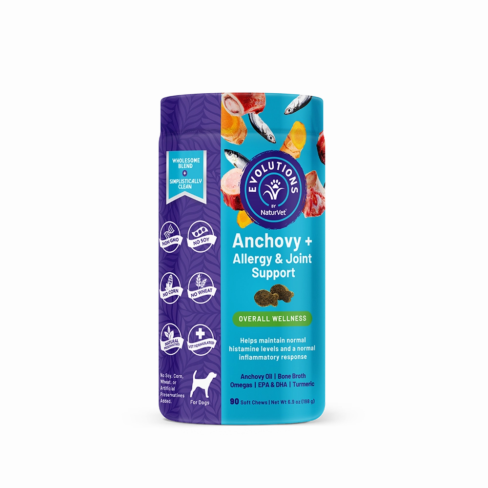 NaturVet Evolutions Anchovy   Allergy & Joint Support Soft Chews for Dogs 90cts