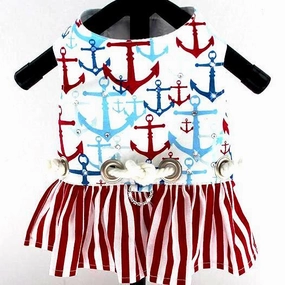 Nautical Sailor Dog Harness Dress