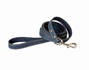 Navy Traditional Buckle Leather Collar