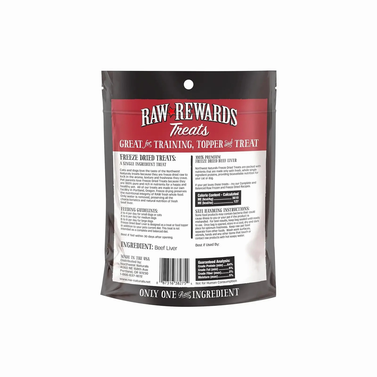 Northwest Naturals Raw Rewards Freeze Dried Treats for Dogs and Cats - Beef Liver 85g