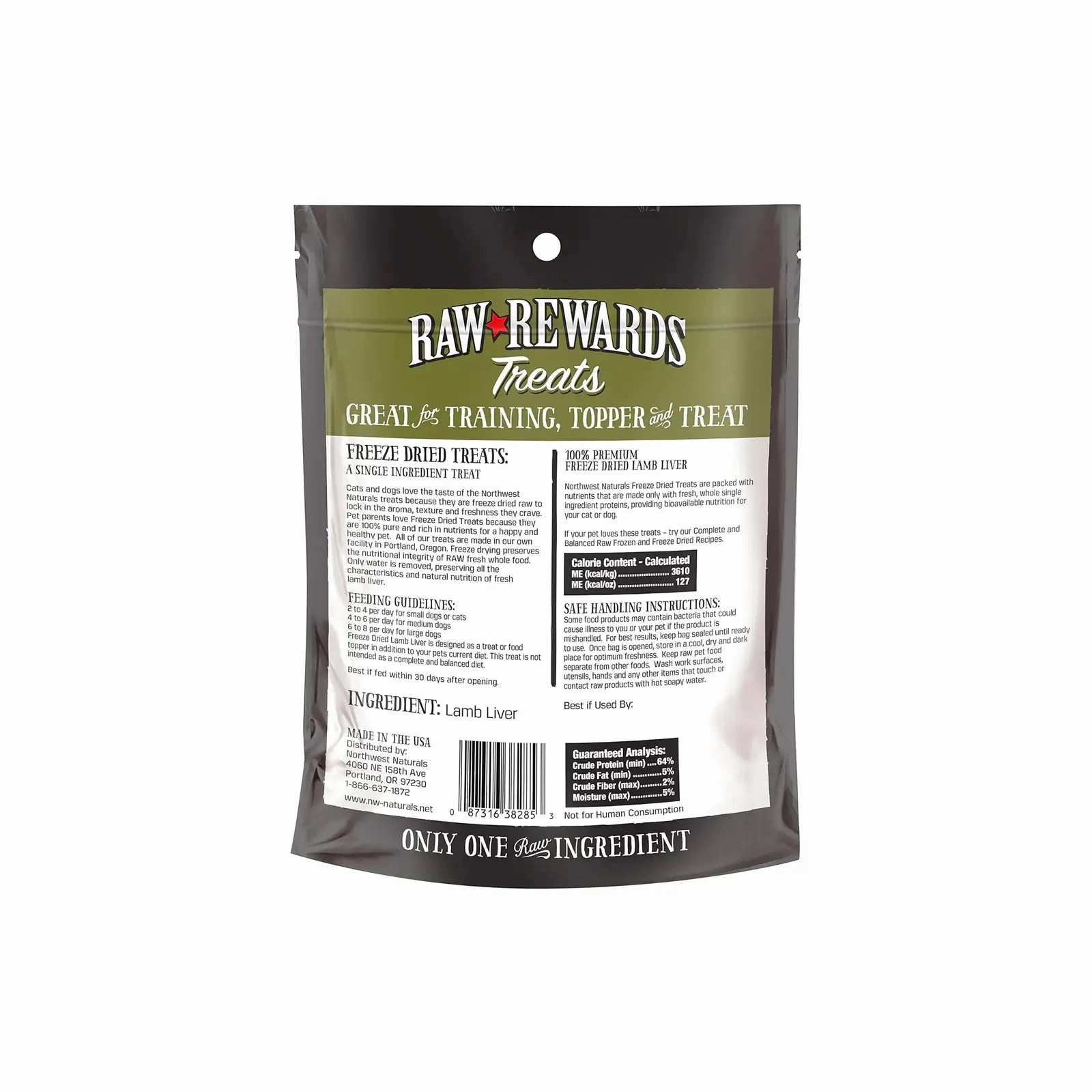 Northwest Naturals Raw Rewards Freeze Dried Treats for Dogs and Cats - Lamb Liver 85g
