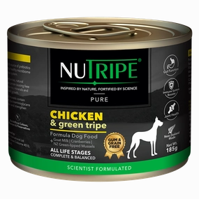 Nutripe Dog Gum & Grain Free Pure Chicken & Green Tripe 185g