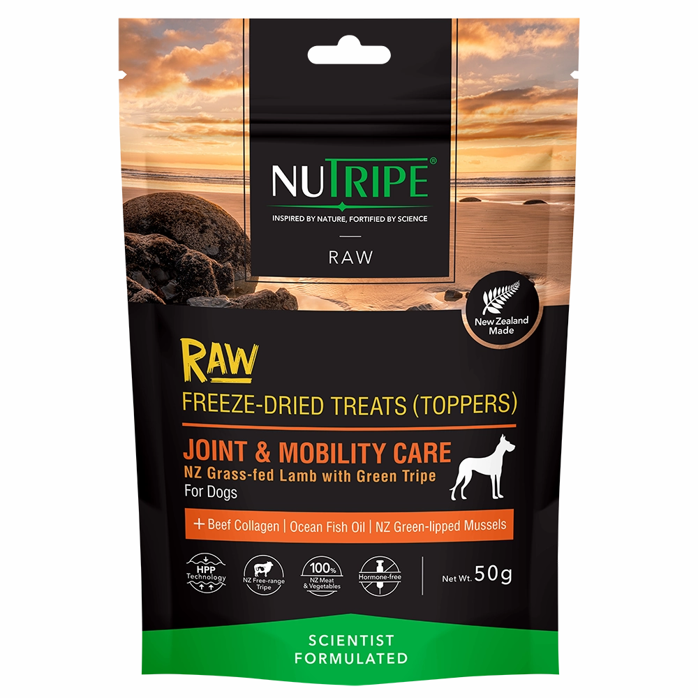 Nutripe Dog Raw Freeze Dried Treats Toppers Joint & Mobility Care 50g