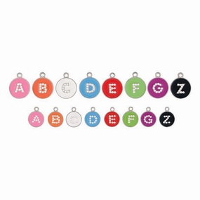 Opaque Pastel Crystal Alphabet Dog ID Tag
