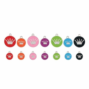 Opaque Pastel Crystal Crown Dog ID Tag