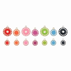 Opaque Pastel Crystal Round Dog ID Tag