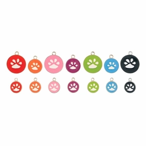 Opaque Pastel Paw Dog ID Tag