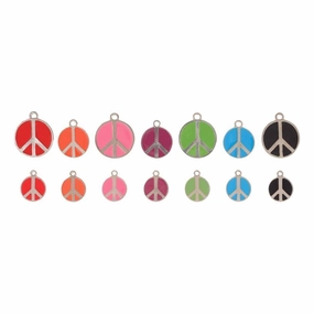 Opaque Pastel Peace Sign Dog ID Tag