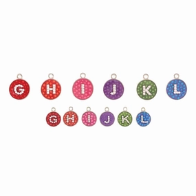 Opaque Polka Dot Crystal Alphabet Dog ID Tag