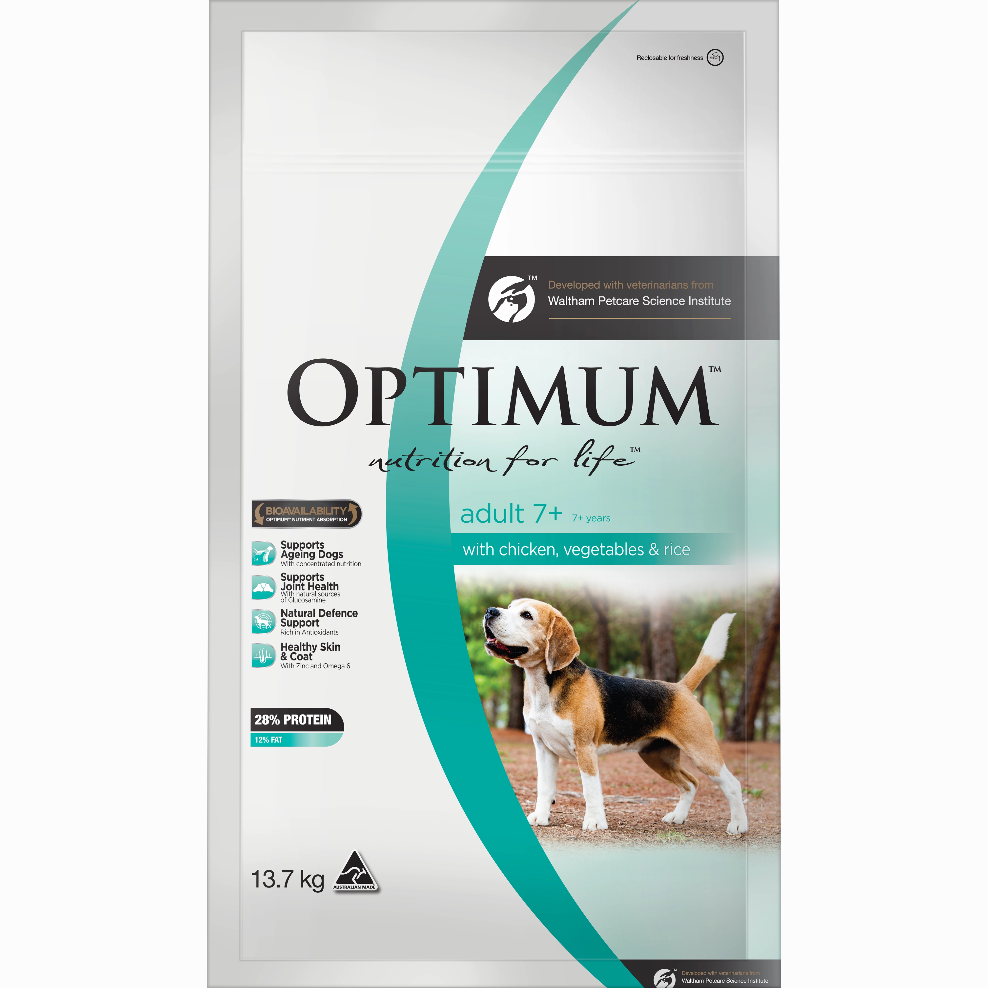 OPTIMUM - Adult 7  with Chicken, Vegetables & Rice Dry Dog Food (13.7kg)