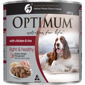 OPTIMUM - Adult Healthy Weight with Chicken, Vegetables & Rice Wet Dog Food (680g)