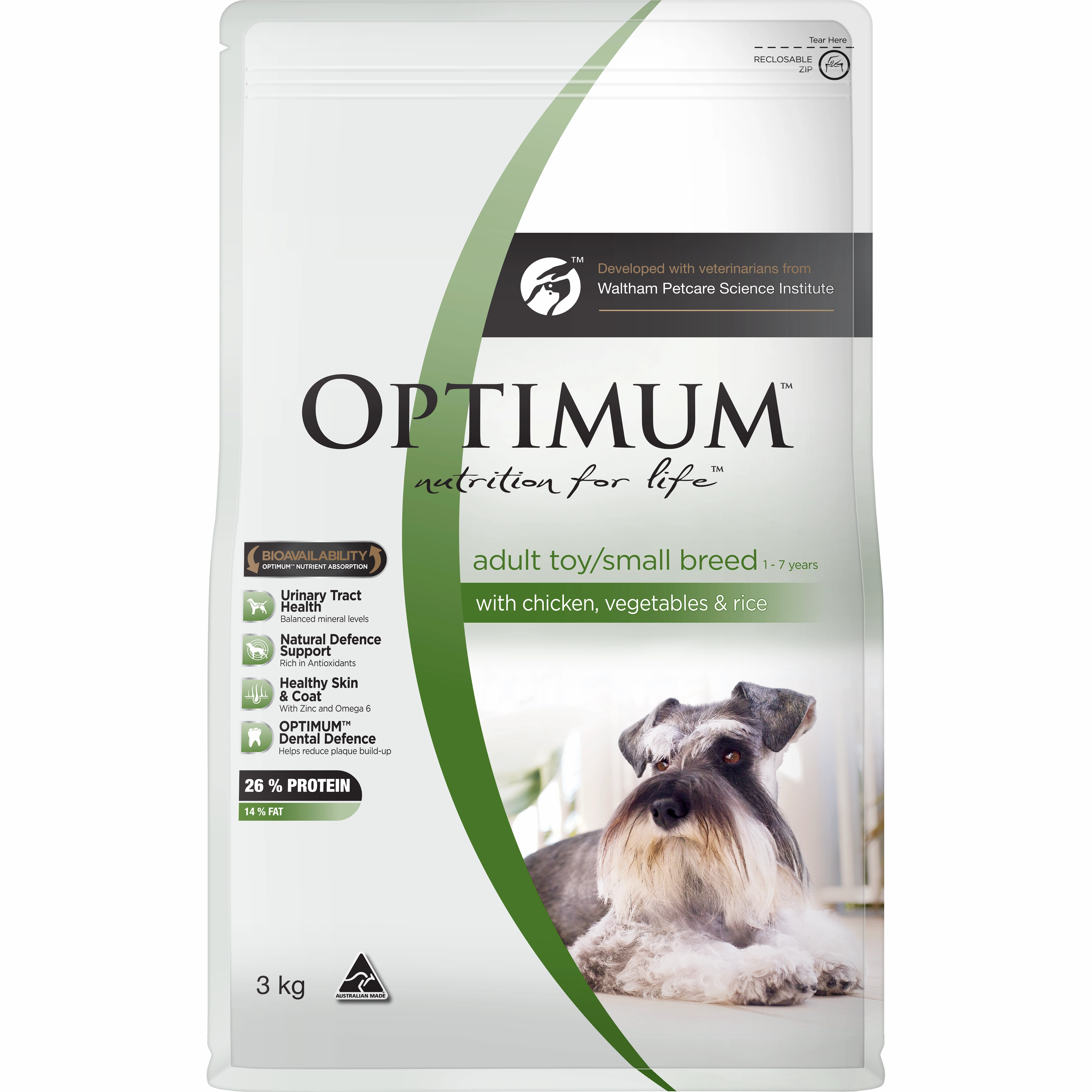 OPTIMUM - Adult Toy/Small Breed with Chicken, Vegetables & Rice Dry Dog Food (3kg)