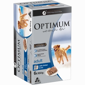 OPTIMUM - Adult with Chicken & Rice Wet Dog Food (100g x 6pk)