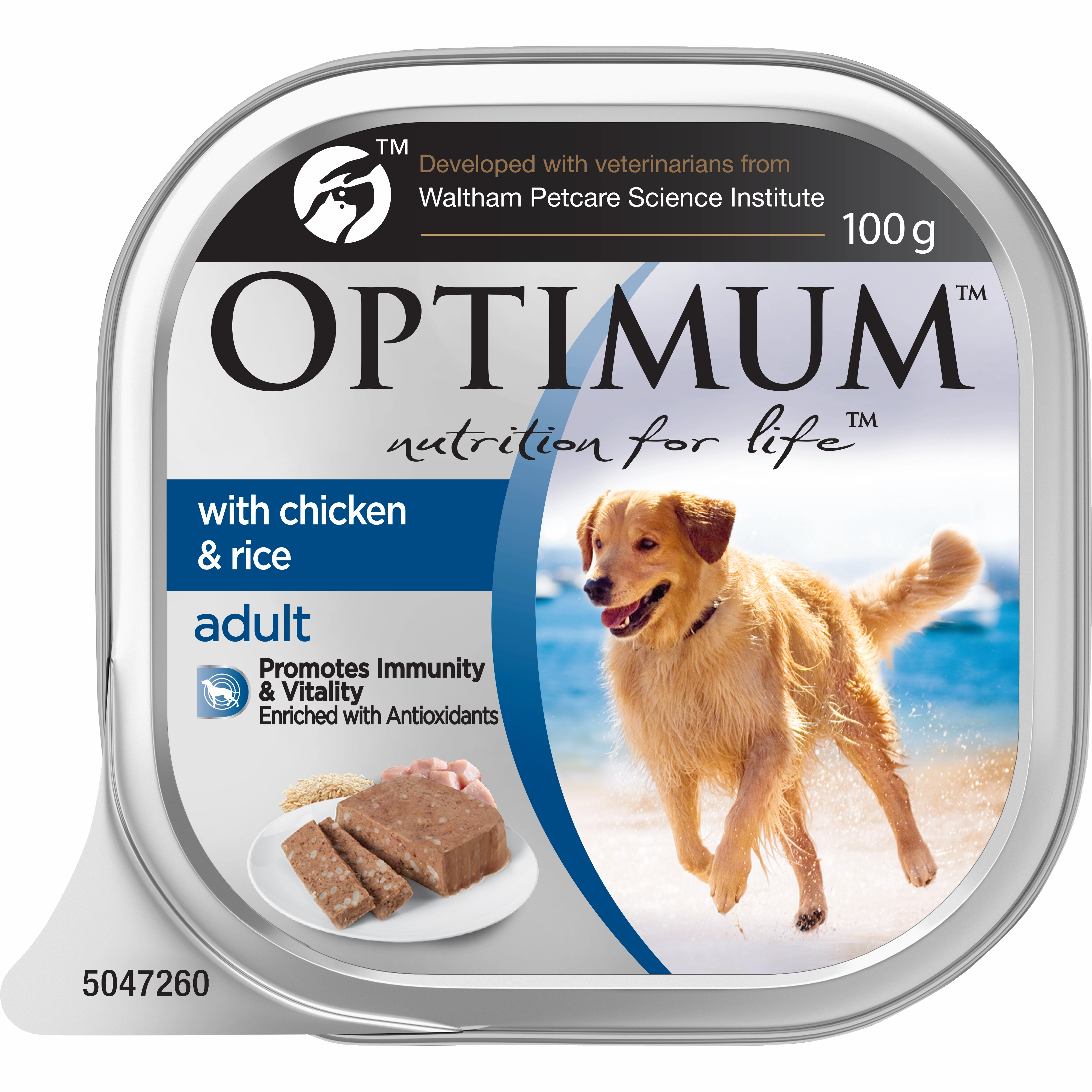 OPTIMUM - Adult with Chicken & Rice Wet Dog Food (100g x 6pk)