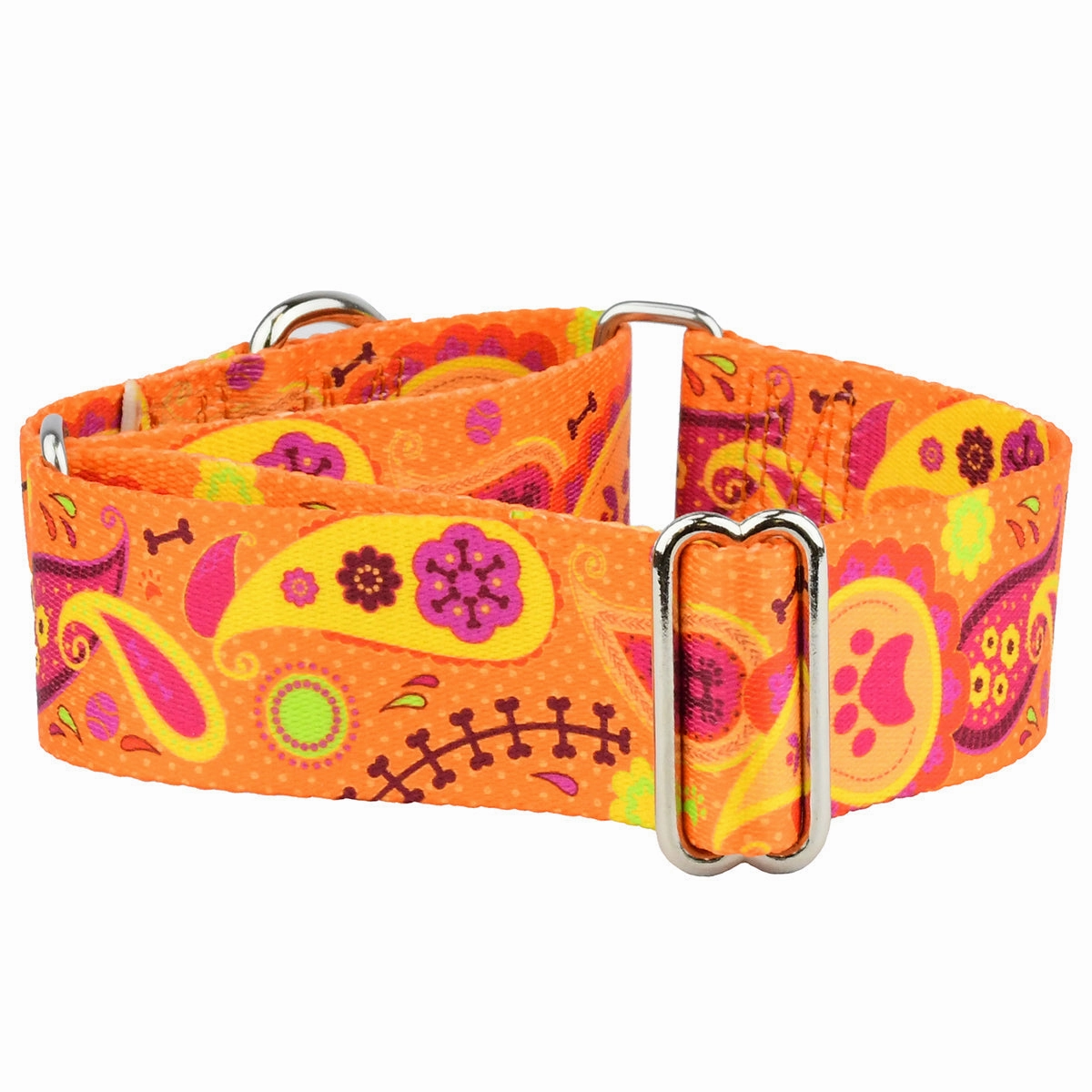 Orange Paisley EarthStyle Dog Collar