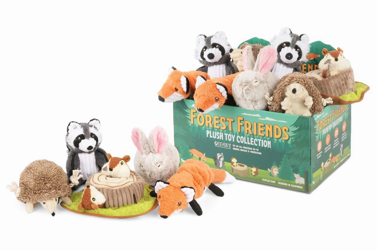P.L.A.Y. Forest Friends Squeaky Plush Dog toys, Hamilton the Hedgehog