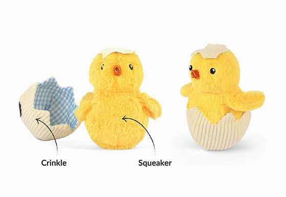 P.L.A.Y. Hippity Hoppity Squeaky Plush Dog toys, Bundle