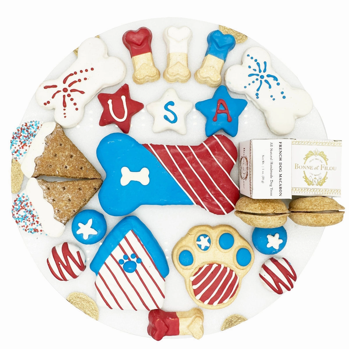Patriotic Dog Treats Gift Box