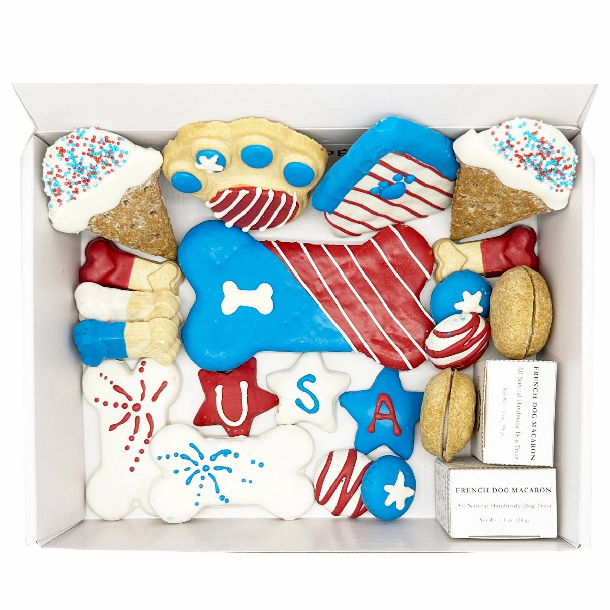 Patriotic Dog Treats Gift Box