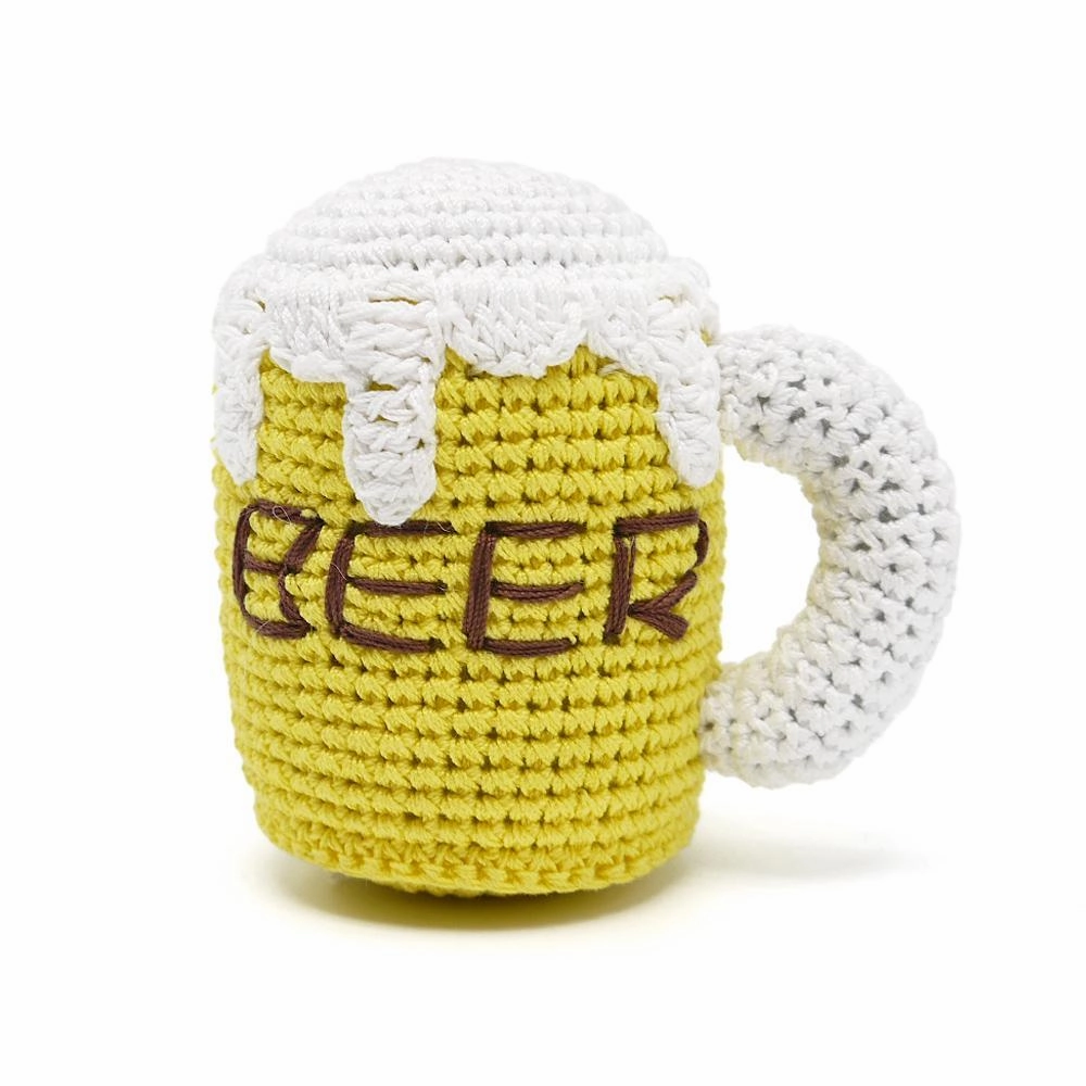 Pawer Squeaky Beer Mug Dog Toy