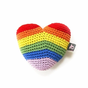 Pawer Squeaky Rainbow Heart Dog Toy