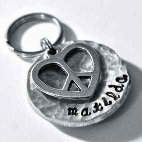 Peace And Love Dog ID Tag
