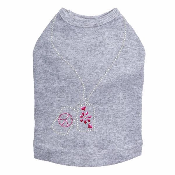Peace Tags Rhinestone Dog Tank