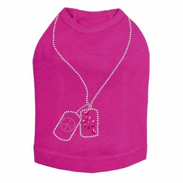 Peace Tags Rhinestone Dog Tank