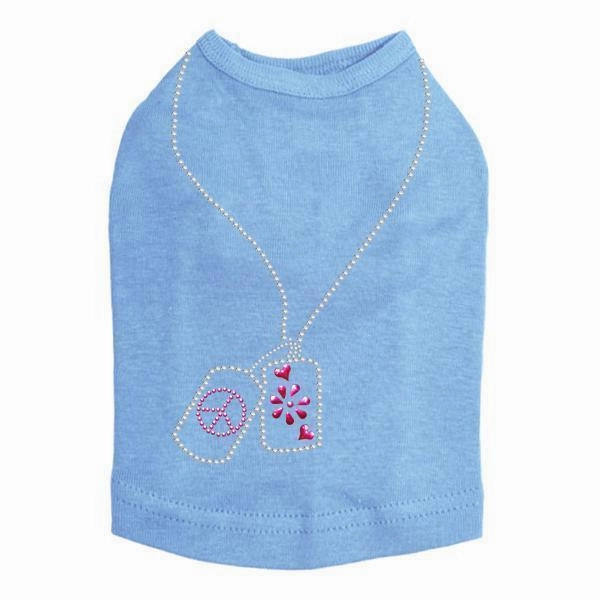 Peace Tags Rhinestone Dog Tank