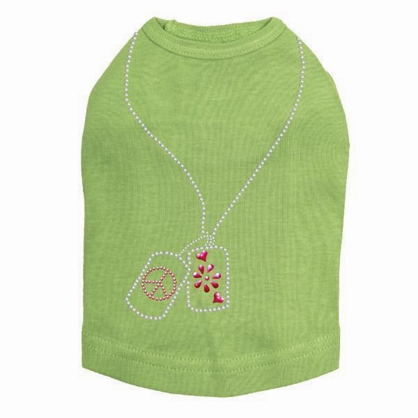 Peace Tags Rhinestone Dog Tank