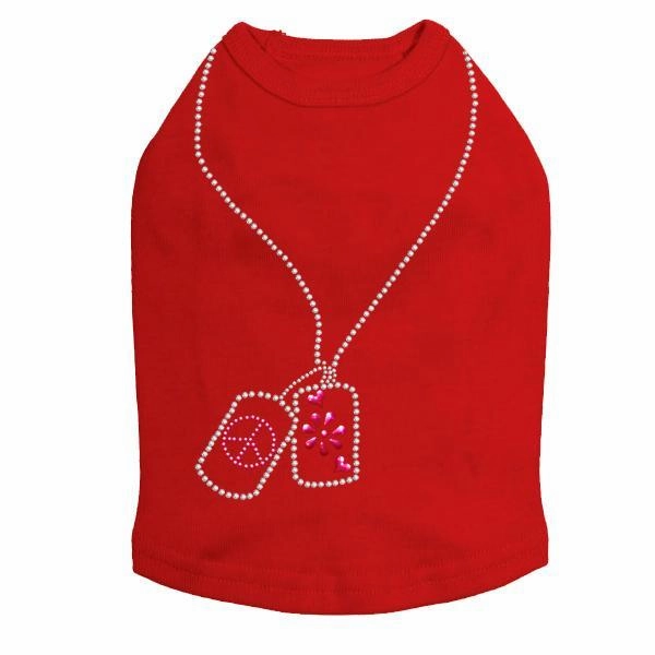 Peace Tags Rhinestone Dog Tank