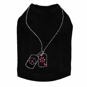 Peace Tags Rhinestone Dog Tank