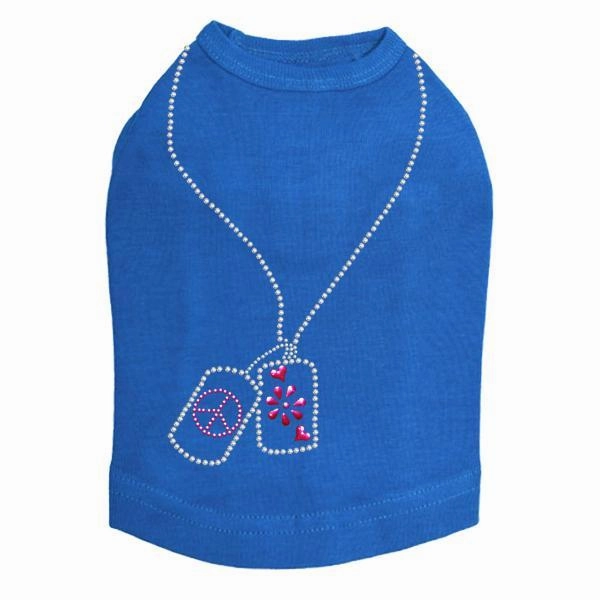 Peace Tags Rhinestone Dog Tank