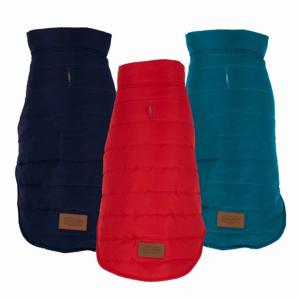 Pendleton Puffer Dog Coat Navy