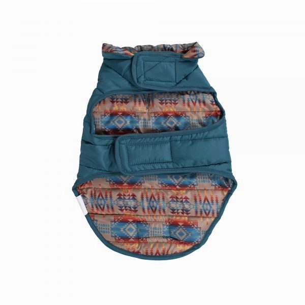 Pendleton Puffer Dog Coat Teal