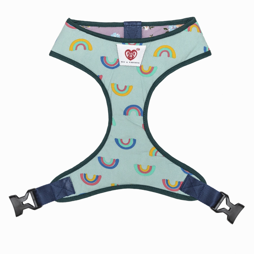 Pet And Parents Floral Rainbow Reversible Harness for Dogs