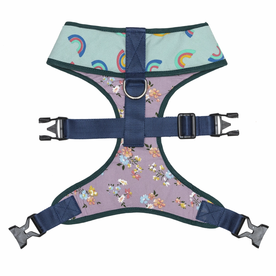 Pet And Parents Floral Rainbow Reversible Harness for Dogs