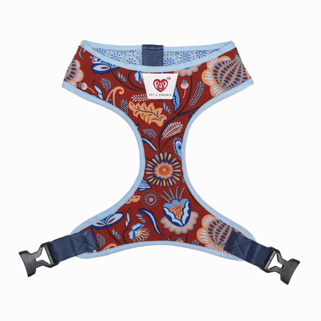 Pet And Parents Indie Floral Reversible Harness for Dogs